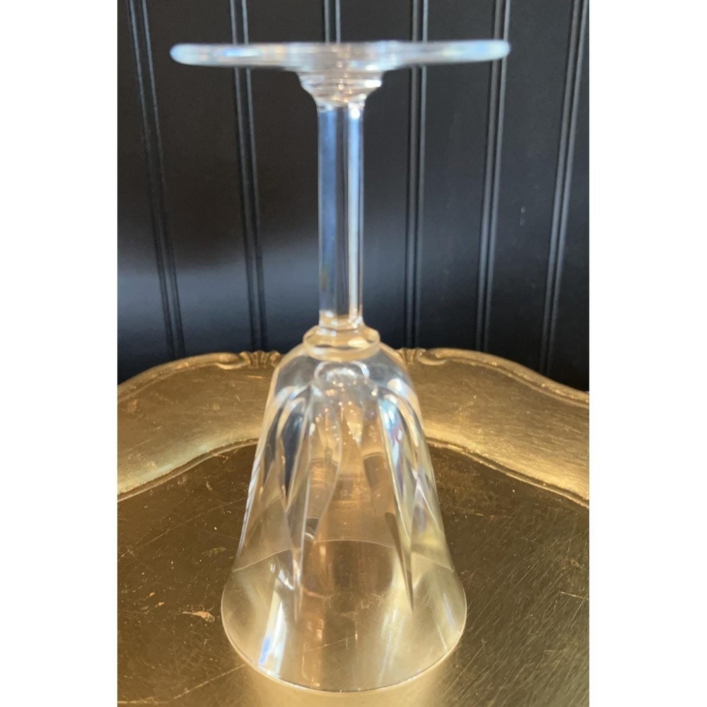 St Louis Cerdagne French Crystal wine water goblet 6 1/4" stem Signed Set of 4 - Picture 12 of 14
